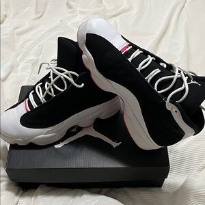 Jordan Black White Sneakers with Pink Trim